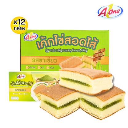 ขนมเค้กไข่สอดไส้รสชาเขียวตรา A-One 1 ลังบรรจุ 12 กล่องรวมทั้งหมด 144 ชิ้น! แป้งเค้กนุ่มหอมละมุนเอสกำลังดีอร่อยจนต้องลอง! ️เก็บไว้ได้นานถึง 6 เดือน พกพาสะดวกอร่อยได้ทุกที่ทุกเวลา