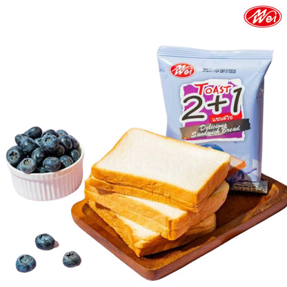 ขนมปังแซนด์วิชรสบลูเบอร์รี่ ตรา meiwei ยกลัง 12 แพ็ค / รวม 144 ชิ้น! แป้งแซนวิชนุ่มๆ หอมหวานเต็มคำทุกคำ เก็บไว้ได้นานถึง6เดือนอร่อยได้ในช่วงเวลาที่ต้องการ