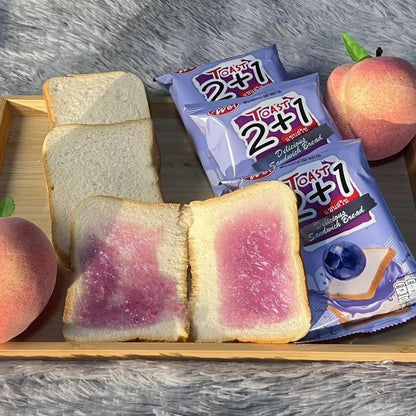 (สินค้าใหม่) ขนมปังแซนด์วิชไส้บลูเบอร์รี่ 1แพ็ค12ชิ้น(ตราเหม่ยเว่ย)แป้งนุ่มอร่อยไส้ครีมบลูเบอร์รี่จำนวนมาก